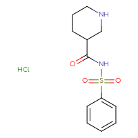 Chemical structure of N-(benzenesulfonyl)piperidine-3-carboxamide hydrochloride - CSSB02495350901