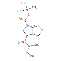 Chemical structure of rac-tert-butyl (3aR,6aS)-3-[methoxy(methyl)carbamoyl]-hexahydro-1H-furo[3,4-b]pyrrole-1-carboxylate - CSSB20730824399