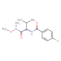Chemical structure of rel-(2R)-2-[(4-chlorophenyl)formamido]-N-methoxy-N,3-dimethylbutanamide - CSSB21291564089