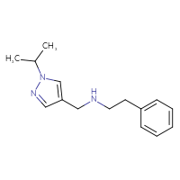 Chemical structure of (2-phenylethyl)({[1-(propan-2-yl)-1H-pyrazol-4-yl]methyl})amine - CSSB00003476629