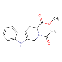 Chemical structure of methyl (3R)-2-acetyl-1H,2H,3H,4H,9H-pyrido[3,4-b]indole-3-carboxylate - CSSB00020591925