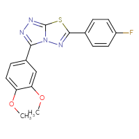 Chemical structure of 3-(3,4-dimethoxyphenyl)-6-(4-fluorophenyl)-[1,2,4]triazolo[3,4-b][1,3,4]thiadiazole - CSSB00121707030