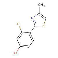 Chemical structure of 3-fluoro-4-(4-methyl-1,3-thiazol-2-yl)phenol - CSSB00116475216