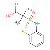 Chemical structure of 2-[(2-fluorophenyl)sulfamoyl]-2-methylpropanoic acid - CSSB06270845576