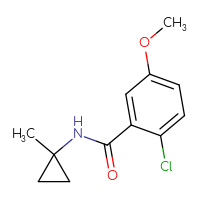 Chemical structure of 2-chloro-5-methoxy-N-(1-methylcyclopropyl)benzamide - CSSB06423202563