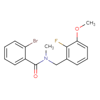 Chemical structure of 2-bromo-N-[(2-fluoro-3-methoxyphenyl)methyl]-N-methylbenzamide - CSSB07460146026