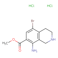 Chemical structure of methyl 8-amino-5-bromo-1,2,3,4-tetrahydroisoquinoline-7-carboxylate dihydrochloride - CSSB20963521912