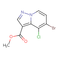 Chemical structure of methyl 5-bromo-4-chloropyrazolo[1,5-a]pyridine-3-carboxylate - CSSB00135388151