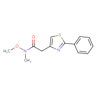 Chemical structure of N-methoxy-N-methyl-2-(2-phenyl-1,3-thiazol-4-yl)acetamide - CSSB00103842123