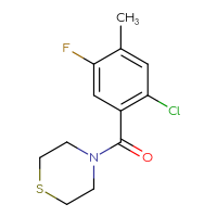 Chemical structure of 4-(2-chloro-5-fluoro-4-methylbenzoyl)thiomorpholine - CSSB06982117731