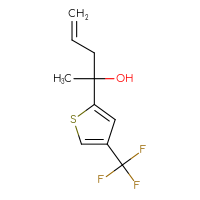 Chemical structure of 2-[4-(trifluoromethyl)thiophen-2-yl]pent-4-en-2-ol - CSSB20944269639