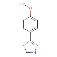 Chemical structure of 2-(4-methoxyphenyl)-1,3,4-oxadiazole - CSSB00000006520