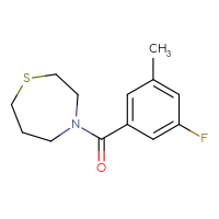 Chemical structure of 4-(3-fluoro-5-methylbenzoyl)-1,4-thiazepane - CSSB00087081268