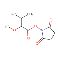 Chemical structure of 2,5-dioxopyrrolidin-1-yl 2-methoxy-3-methylbutanoate - CSSB17484214139