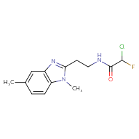 Chemical structure of 2-chloro-N-[2-(1,5-dimethyl-1H-1,3-benzodiazol-2-yl)ethyl]-2-fluoroacetamide - CSSB21332120627
