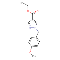Chemical structure of ethyl 1-[(4-methoxyphenyl)methyl]-1H-pyrazole-4-carboxylate - CSSB00001120033