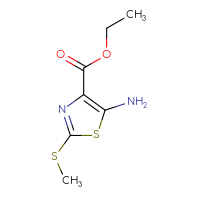 Chemical structure of ethyl 5-amino-2-(methylsulfanyl)-1,3-thiazole-4-carboxylate - CSSB00009997289