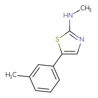 Chemical structure of N-methyl-5-(3-methylphenyl)-1,3-thiazol-2-amine - CSSB00013641164