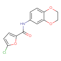Chemical structure of 5-chloro-N-(2,3-dihydro-1,4-benzodioxin-6-yl)furan-2-carboxamide - CSSB00000600306