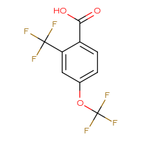 Chemical structure of 4-(trifluoromethoxy)-2-(trifluoromethyl)benzoic acid - CSSB00025782324