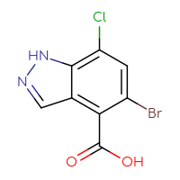 Chemical structure of 5-bromo-7-chloro-1H-indazole-4-carboxylic acid - CSSB00015663665