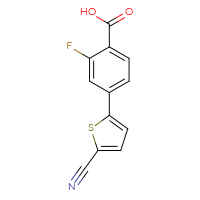 Chemical structure of 4-(5-cyanothiophen-2-yl)-2-fluorobenzoic acid - CSSB00005600131