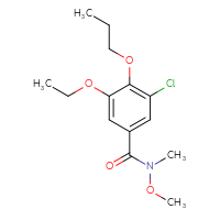 Chemical structure of 3-chloro-5-ethoxy-N-methoxy-N-methyl-4-propoxybenzamide - CSSB00104436244