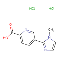 Chemical structure of 5-(1-methyl-1H-imidazol-2-yl)pyridine-2-carboxylic acid dihydrochloride - CSSB20621630273