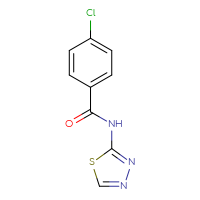 Chemical structure of 4-chloro-N-(1,3,4-thiadiazol-2-yl)benzamide - CSSB00000015175