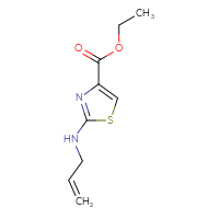 Chemical structure of ethyl 2-[(prop-2-en-1-yl)amino]-1,3-thiazole-4-carboxylate - CSSB00000005464