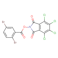Chemical structure of 4,5,6,7-tetrachloro-1,3-dioxo-2,3-dihydro-1H-isoindol-2-yl 2,5-dibromobenzoate - CSSB20269748869