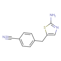 Chemical structure of 4-[(2-amino-1,3-thiazol-5-yl)methyl]benzonitrile - CSSB00000246576