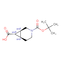 Chemical structure of rac-(1R,6S,7R)-3-[(tert-butoxy)carbonyl]-3-azabicyclo[4.1.0]heptane-7-carboxylic acid - CSSB20620682054
