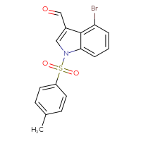 Chemical structure of 4-bromo-1-(4-methylbenzenesulfonyl)-1H-indole-3-carbaldehyde - CSSB00102613292