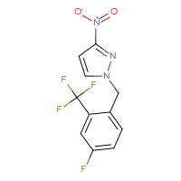 Chemical structure of 1-{[4-fluoro-2-(trifluoromethyl)phenyl]methyl}-3-nitro-1H-pyrazole - CSSB00161165040