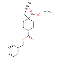 Chemical structure of 1-benzyl 4-ethyl 4-(prop-2-yn-1-yl)piperidine-1,4-dicarboxylate - CSSB03496567558