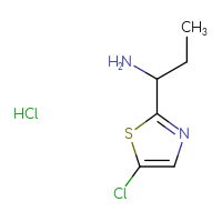 Chemical structure of 1-(5-chloro-1,3-thiazol-2-yl)propan-1-amine hydrochloride - CSSB06256046029
