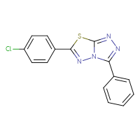 Chemical structure of 6-(4-chlorophenyl)-3-phenyl-[1,2,4]triazolo[3,4-b][1,3,4]thiadiazole - CSSB00121606740