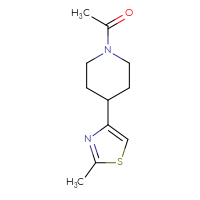 Chemical structure of 1-[4-(2-methyl-1,3-thiazol-4-yl)piperidin-1-yl]ethan-1-one - CSSB02269743919