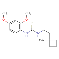 Chemical structure of 1-(2,4-dimethoxyphenyl)-3-[2-(1-methylcyclobutyl)ethyl]thiourea - CSSB21432451385