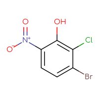 Chemical structure of 3-bromo-2-chloro-6-nitrophenol - CSSB00020892662