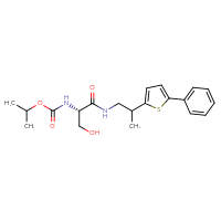 Chemical structure of propan-2-yl N-[(1S)-2-hydroxy-1-{[2-(5-phenylthiophen-2-yl)propyl]carbamoyl}ethyl]carbamate - CSSB21432553219
