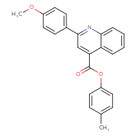 Chemical structure of 4-methylphenyl 2-(4-methoxyphenyl)quinoline-4-carboxylate - CSSB00027989107