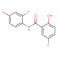 Chemical structure of 5-fluoro-N-(2-fluoro-4-iodophenyl)-2-hydroxybenzamide - CSSB00051292186