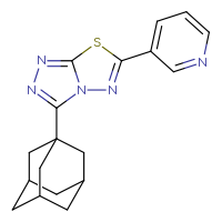 Chemical structure of 3-[3-(adamantan-1-yl)-[1,2,4]triazolo[3,4-b][1,3,4]thiadiazol-6-yl]pyridine - CSSB00121604424