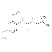 Chemical structure of 1-(2,4-dimethoxyphenyl)-3-[(1-methylcyclopropyl)methyl]thiourea - CSSB21432510474