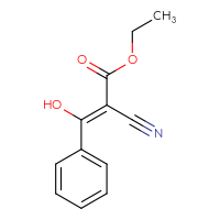 Chemical structure of ethyl (2Z)-2-cyano-3-hydroxy-3-phenylprop-2-enoate - CSSB00016995839