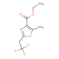 Chemical structure of ethyl 5-methyl-2-(2,2,2-trifluoroethyl)-1,3-thiazole-4-carboxylate - CSSB00013572835