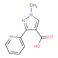 Chemical structure of 1-methyl-3-(pyridin-2-yl)-1H-pyrazole-4-carboxylic acid - CSSB00011261316