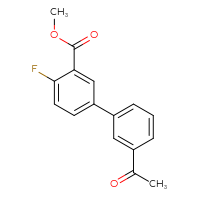 Chemical structure of methyl 3'-acetyl-4-fluoro-[1,1'-biphenyl]-3-carboxylate - CSSB00138415208